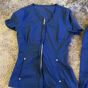 Blue nursing scrubs